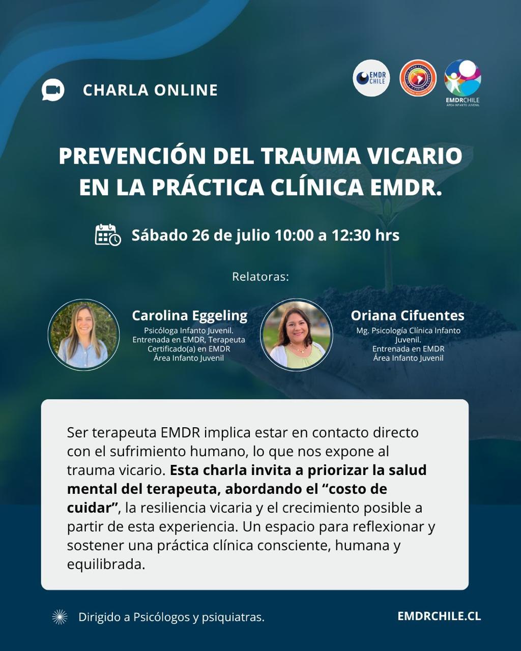Charla Online Prevención del trauma vicario en la práctica clínica EMDR