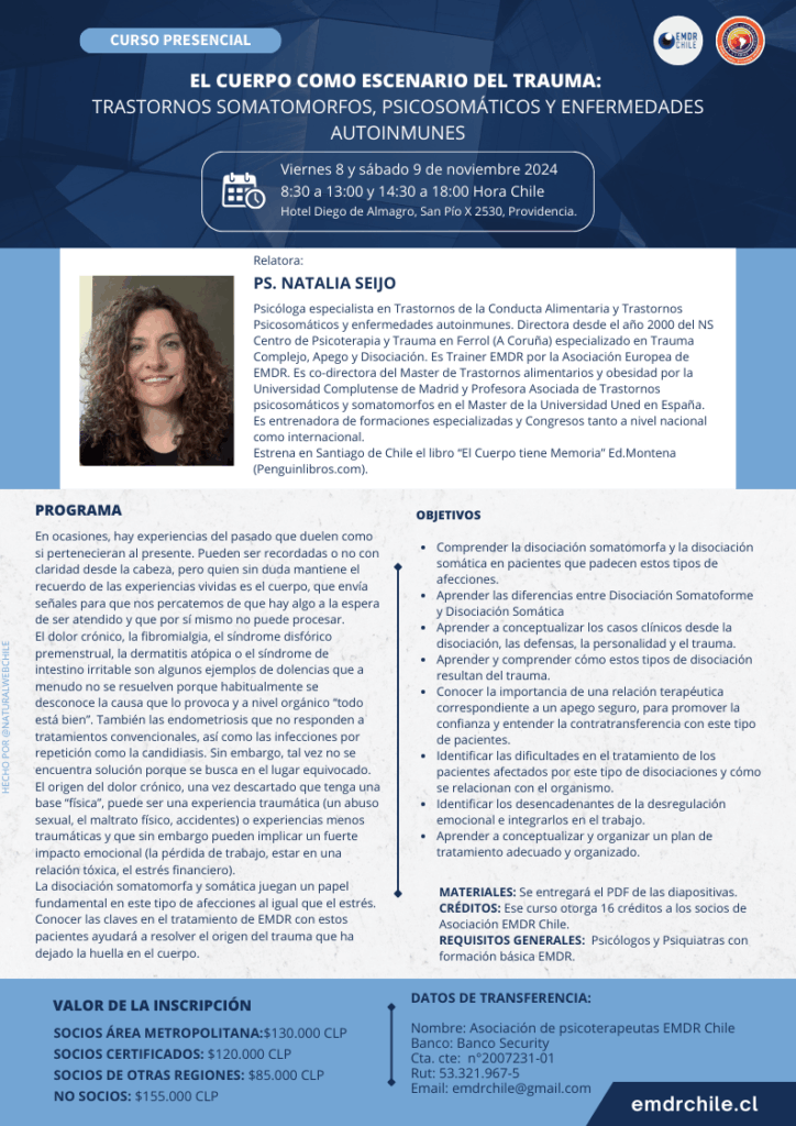 CURSO PRESENCIAL: "EL CUERPO COMO ESCENARIO DEL TRAUMA"